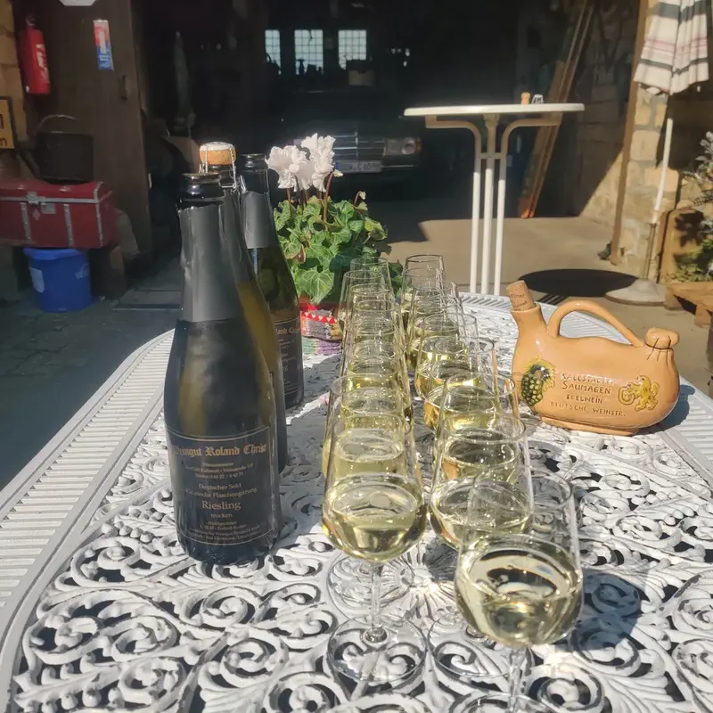 Begrüßungssekt zum Start der Saumagen-Weinwanderung